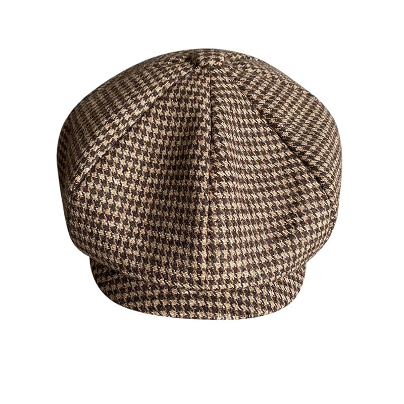 Harris Houndstooth Wool Newsboy Cap