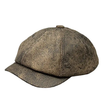 Heidelberg Genuine Leather Newsboy Cap