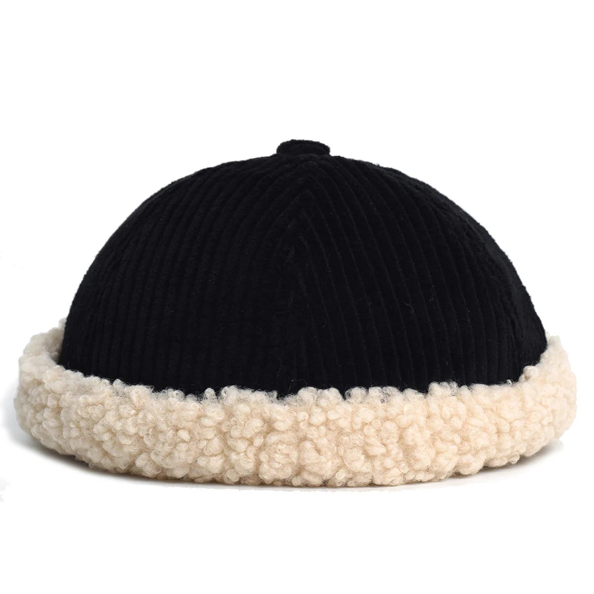 Warm-Furry-Winter-Street-Men-Women-Striped-Vintage-Retro-Brimless-Hat