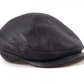 Hudson Black Genuine Leather Flat Cap