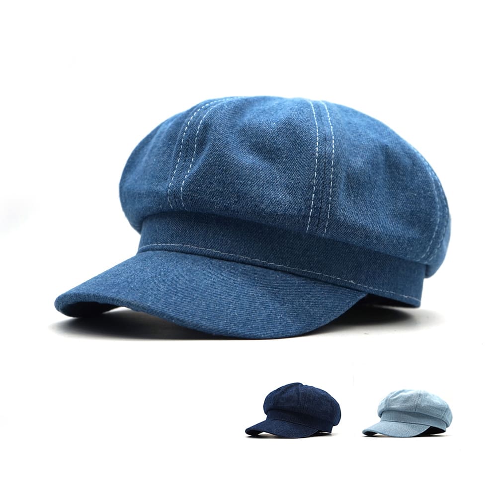 J&J Blue Denim Newsboy Cap