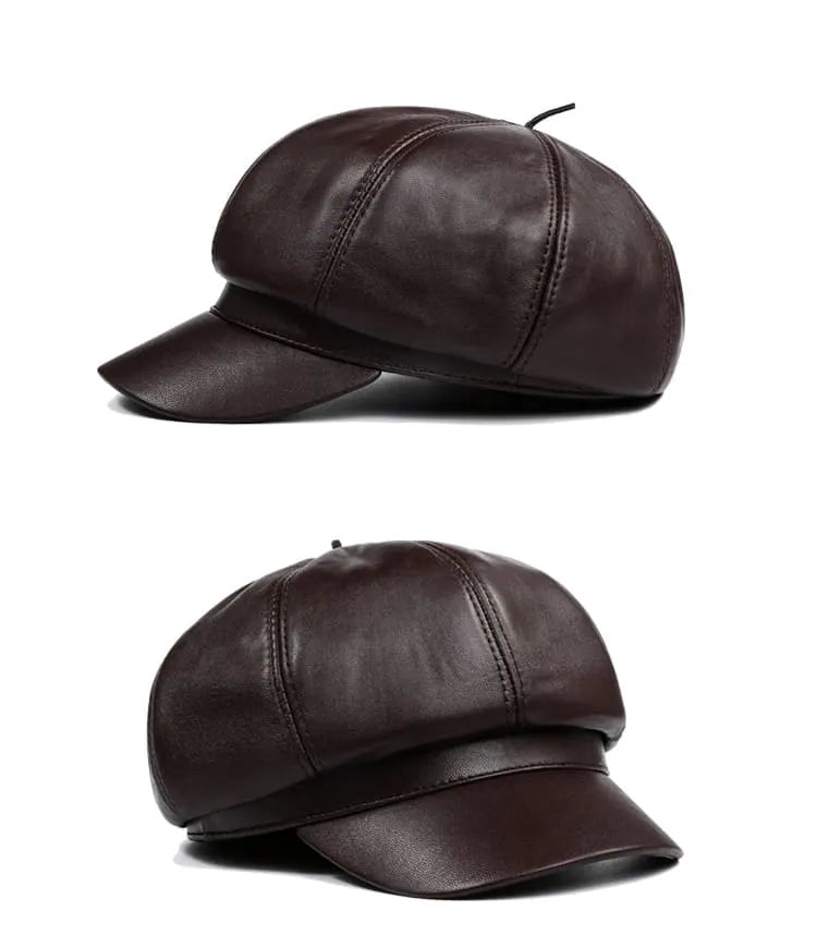 newsie-bakerboy-paperboy-cabbie-hat-pure-authentic-leather