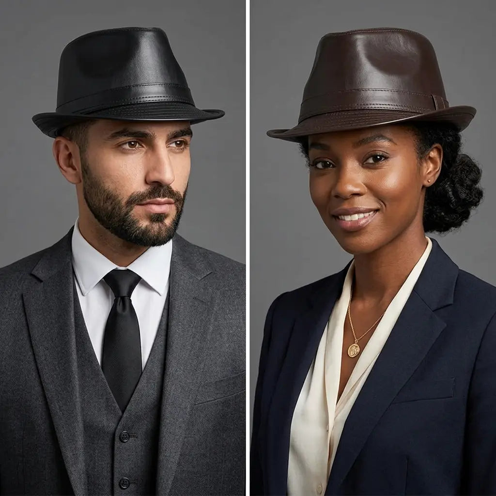 Ghelter-vegan-leather-jazz-fedora-hat-belt