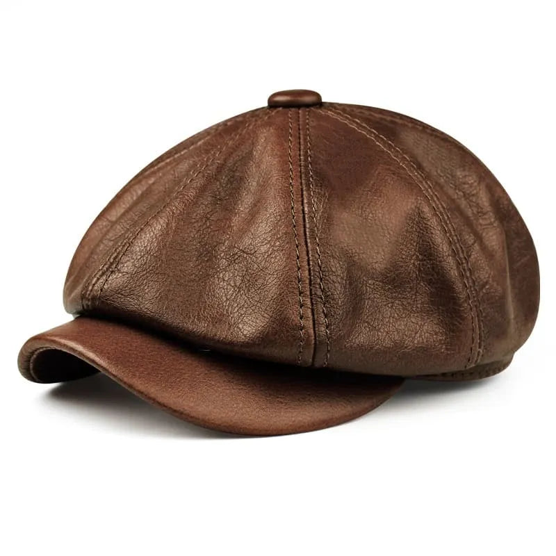 newsie-bakerboy-paperboy-cabbie-hat-pure-authentic-leather