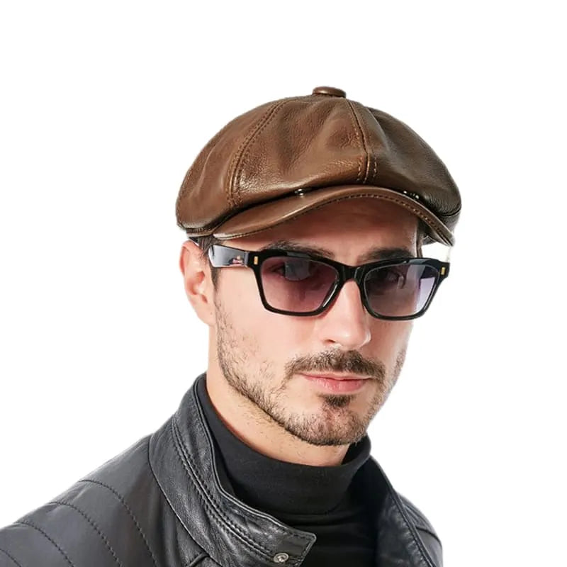 newsie-bakerboy-paperboy-cabbie-hat-pure-authentic-leather