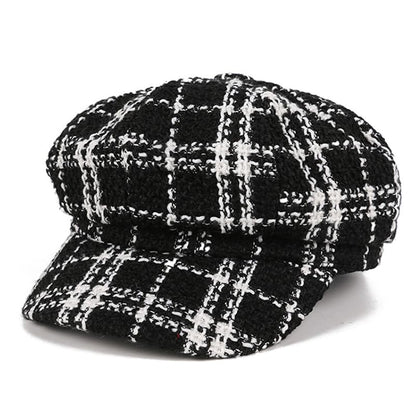 Kirby Plaid Cotton Newsboy Cap