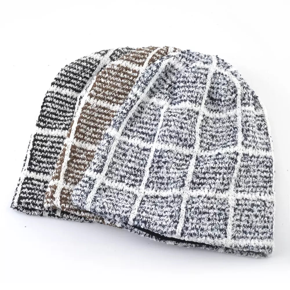 Kungs Plaid Knitted Cotton Beanie