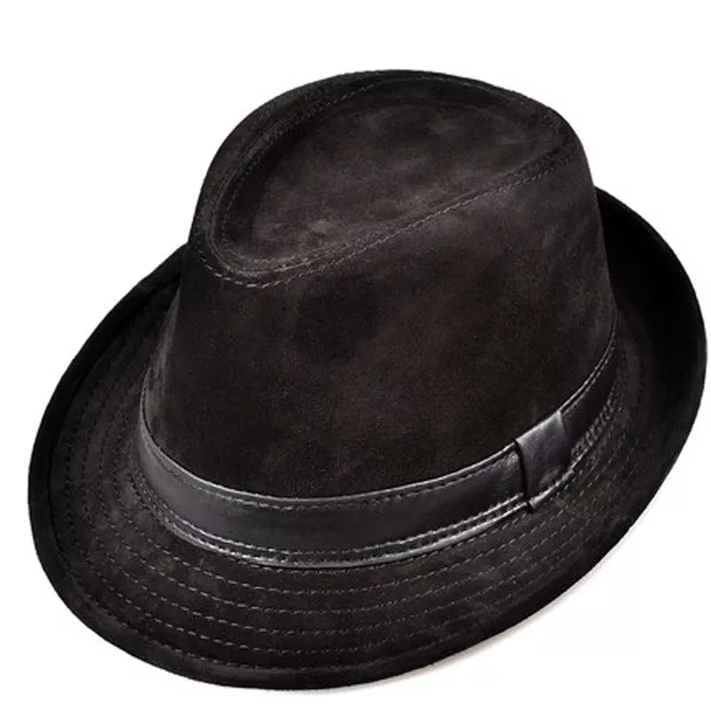 Vintage-Cowhide-Fedora-Hat-Pure-authentic-leather