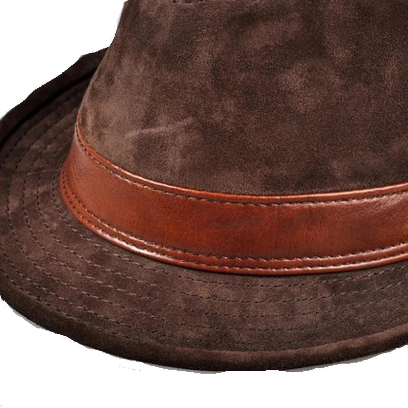 Vintage-Cowhide-Fedora-Hat-Pure-authentic-leather