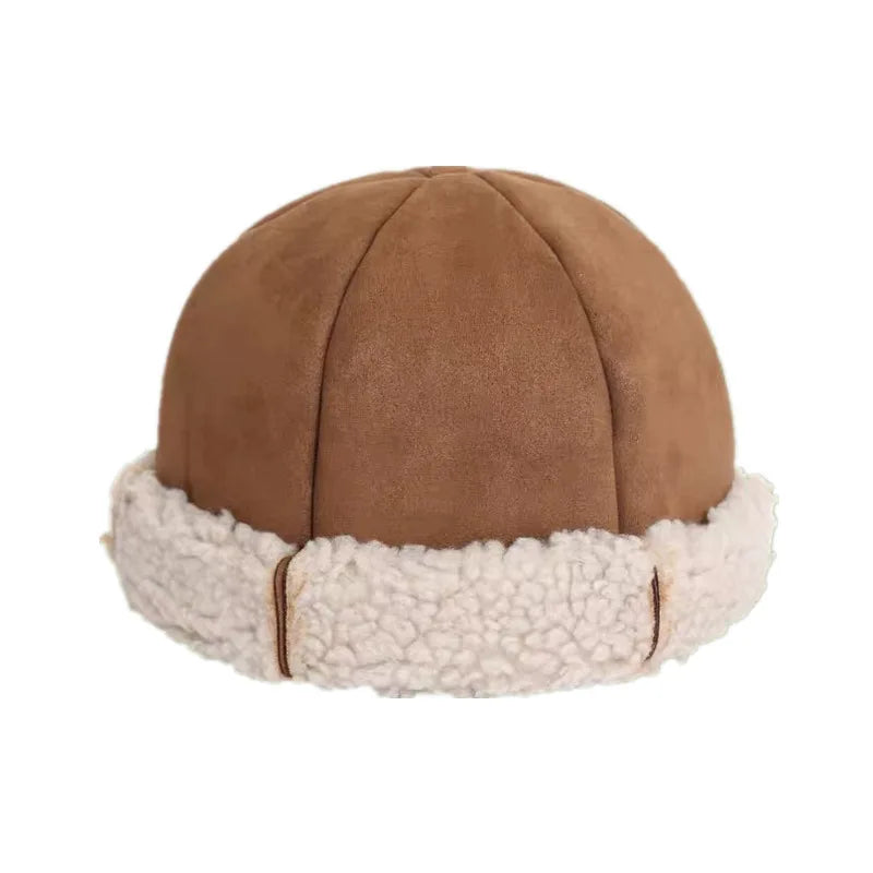 Winter-Men-Women-Cotton-Wool-Vintage-Snow-Brimless-Hat