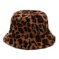 Leopard Print Fur Bucket Hat