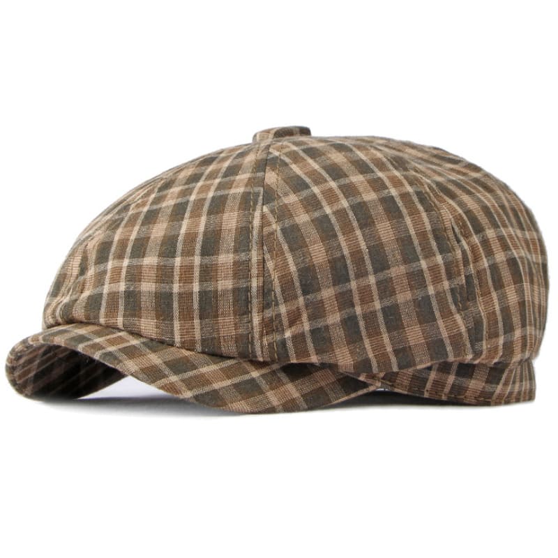 Lewis Plaid Cotton Newsboy Cap