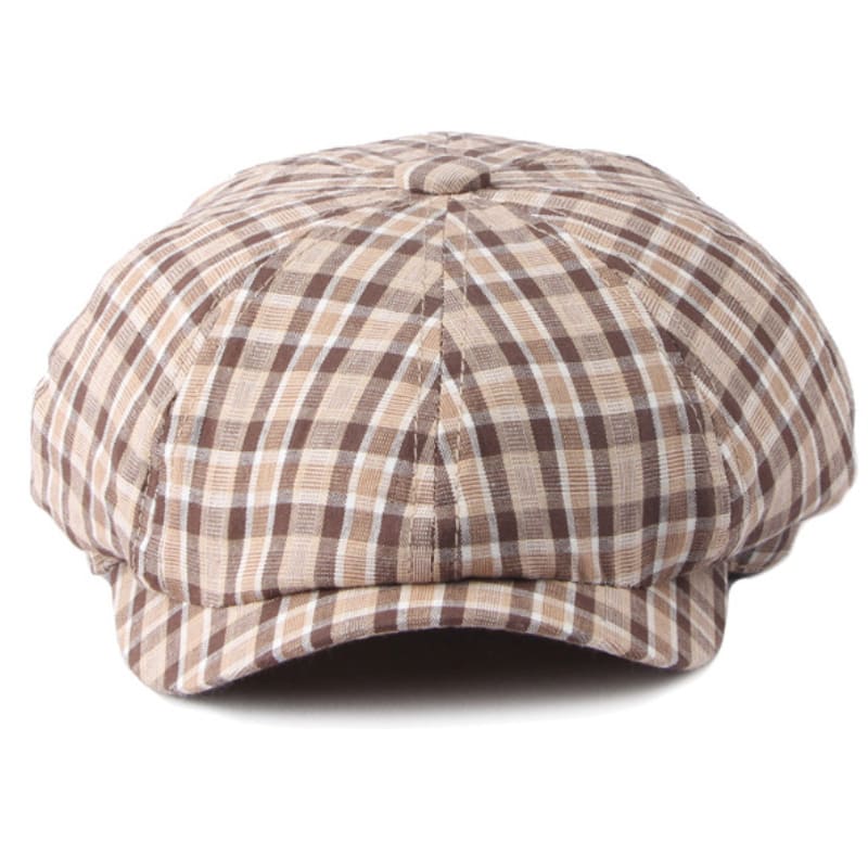 Lewis Plaid Cotton Newsboy Cap