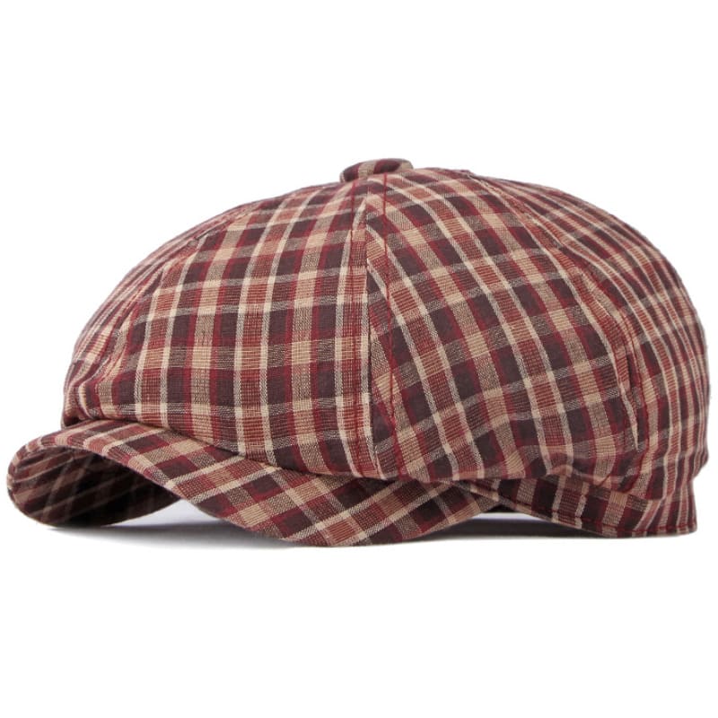 Lewis Plaid Cotton Newsboy Cap