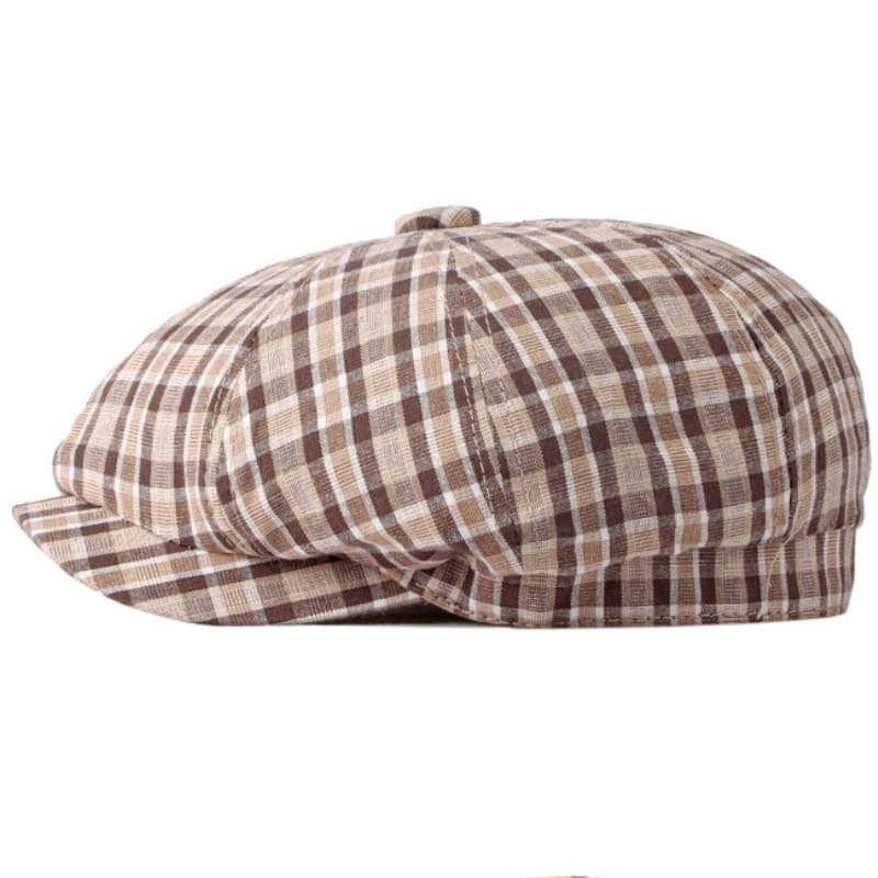 Lewis Plaid Cotton Newsboy Cap