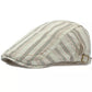 Lisbon Striped Cotton Flat Cap