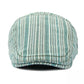 Lisbon Striped Cotton Flat Cap