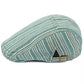 Lisbon Striped Cotton Flat Cap