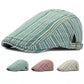 Lisbon Striped Cotton Flat Cap