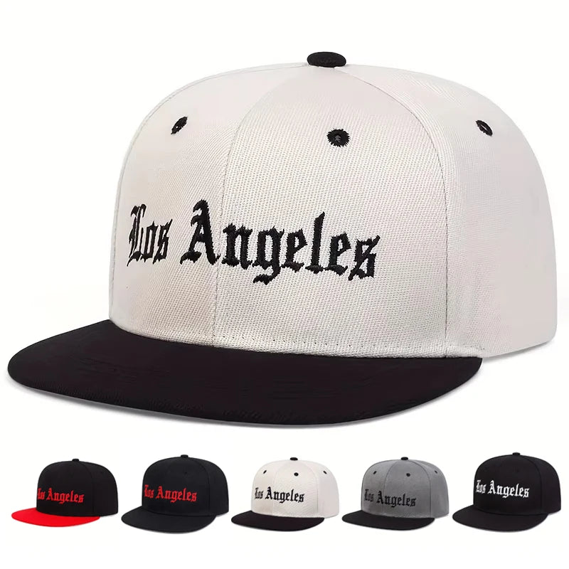 men-women-script-embroidered-flat-brim-adjustable-baseball-hat