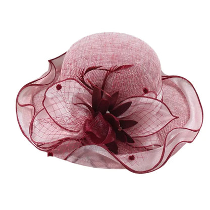 wedding-church-hat-women-ladies-ribbon-breathable