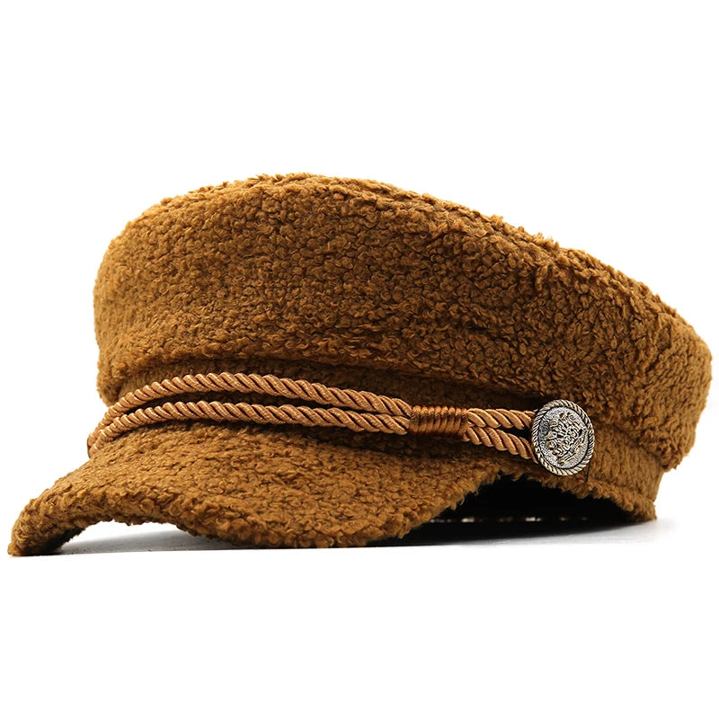 army-breton-fiddler-fur-fuzzy-hat-vintage