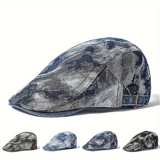 Streaked-Drawn-Summer-Casual-Men-Women-Breathable-Duckbill-Ivy-Gatsby-Cabbie-Paddy-Hat