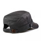 Pasadena Black Genuine Leather Army Cap