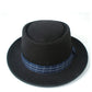 fleece-floccus-plaid-belt-adjustable-fedora-wide-crown