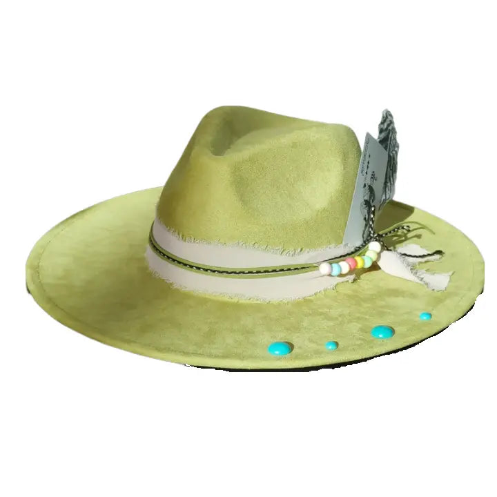 Poker of Aces Feathers Suede Fedora Hat