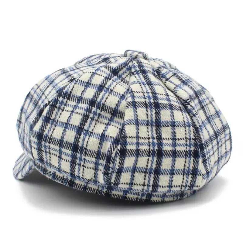 newsie-bakerboy-paperboy-cabbie-hat-plaid-cotton-vintage