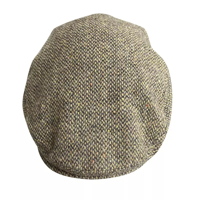 Ramsey Khaki Wool Flat Cap