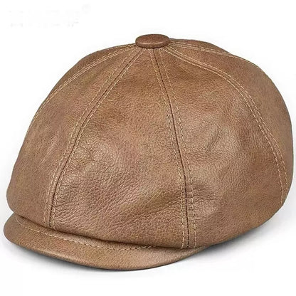 newsie-bakerboy-paperboy-cabbie-hat-vintage-cowhide