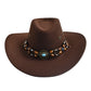 western-style-brown-with-beaded-band-and-metal-flower-decoration-for-men-and-women