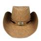 Silver Taurus Leather Cowboy Hat