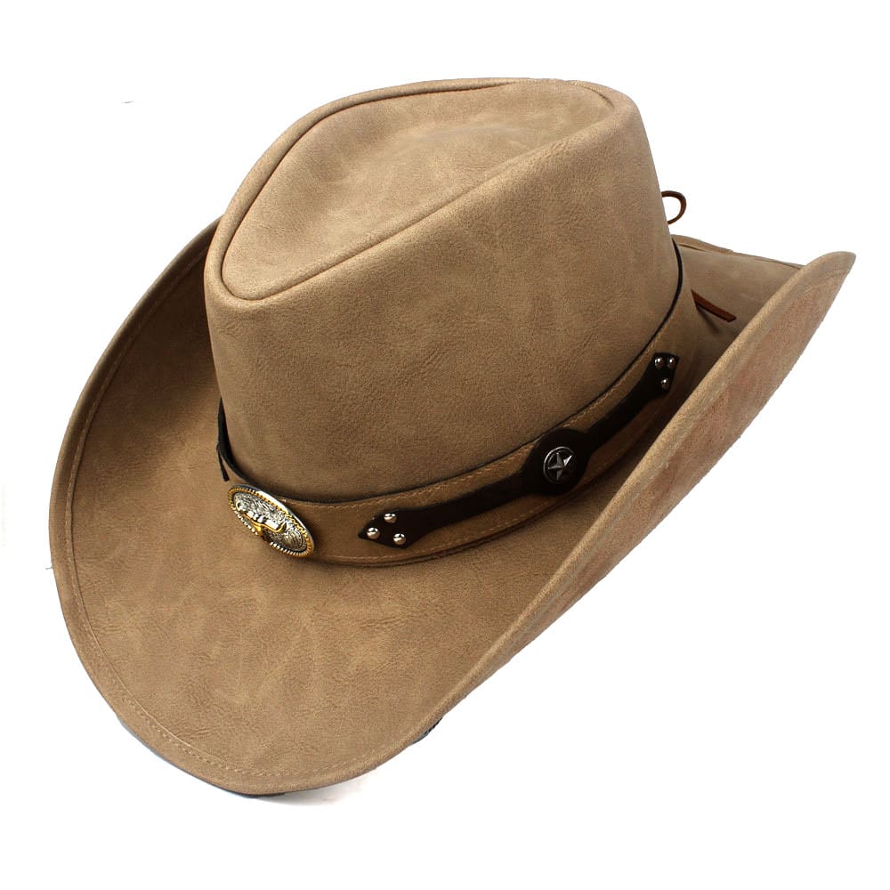 Silver Taurus Leather Cowboy Hat