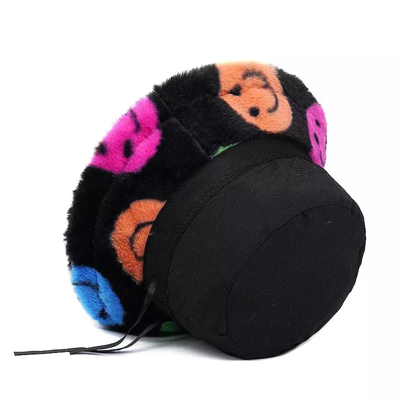 Smiling Multicolor Fur Bucket Hat