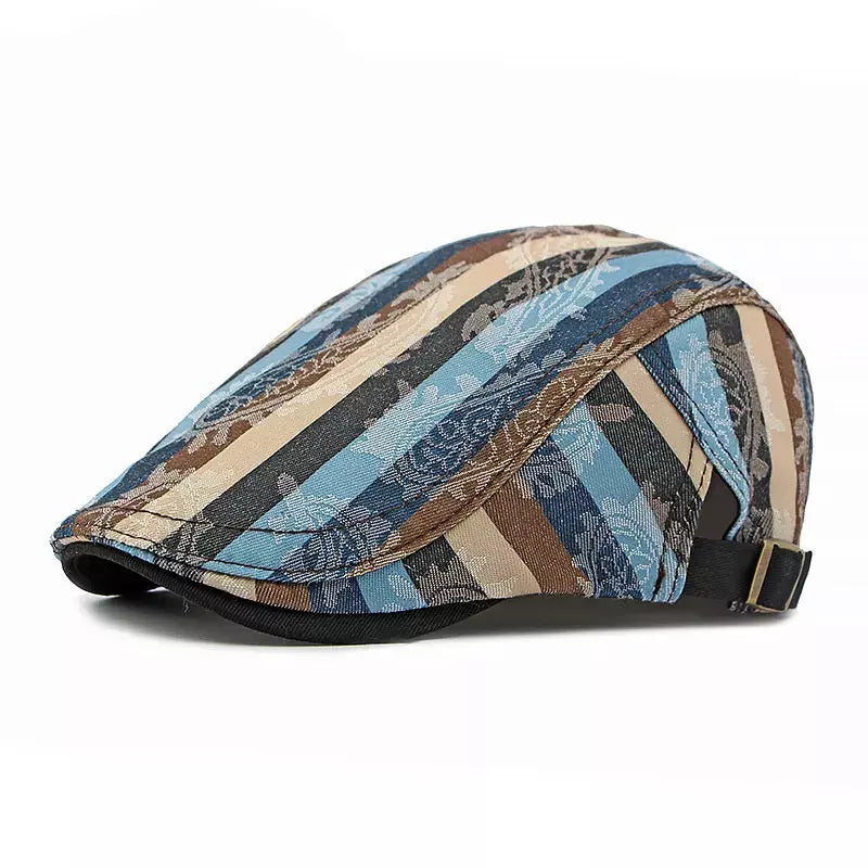 Snyder Cotton Striped Flat Cap