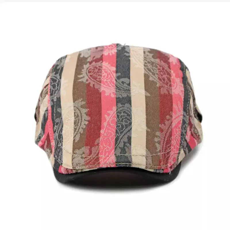 Snyder Cotton Striped Flat Cap