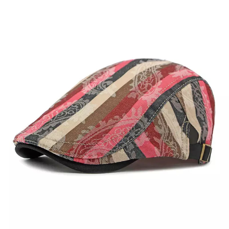 Snyder Cotton Striped Flat Cap