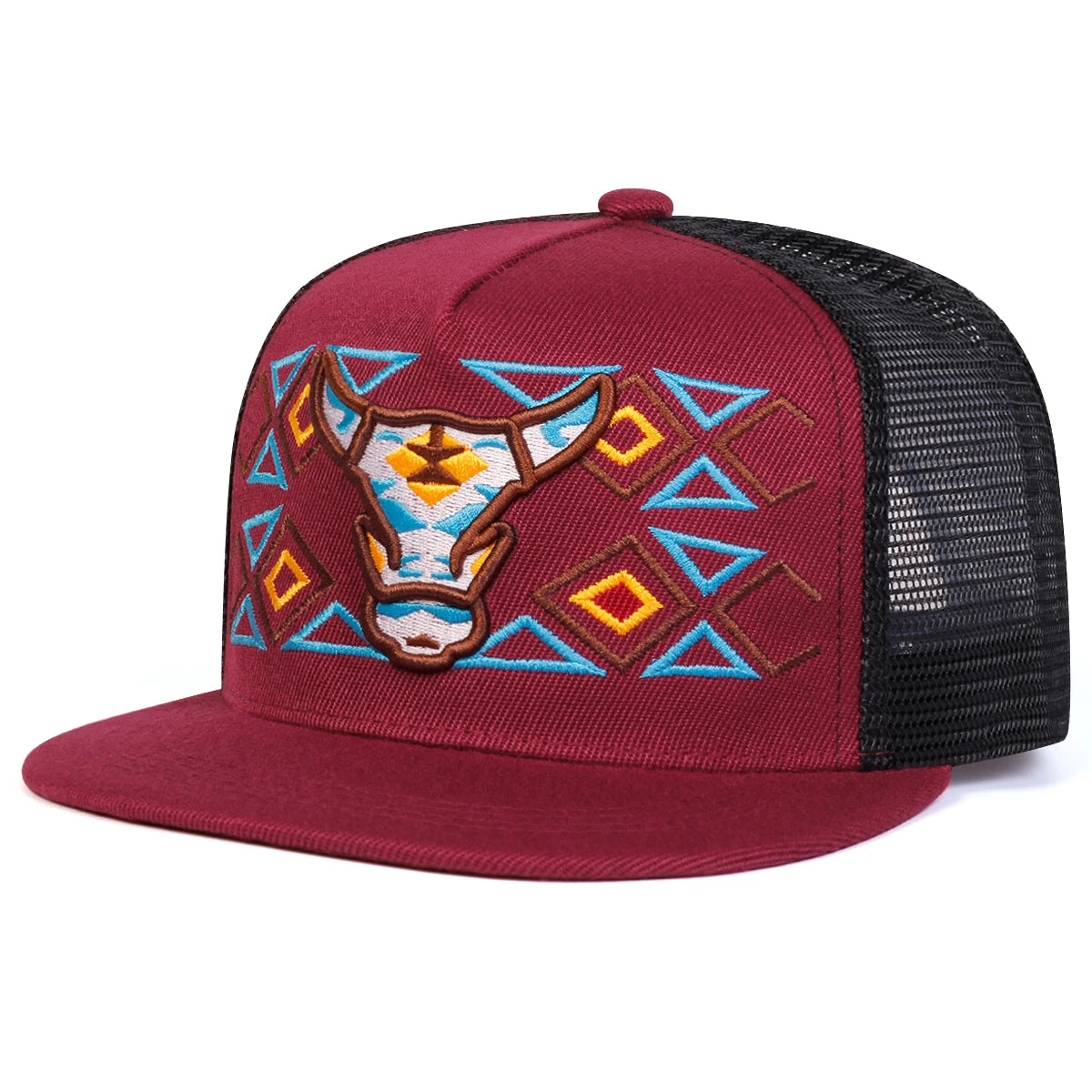 men-women-bill-mesh-western-bullskull-baseball-hat