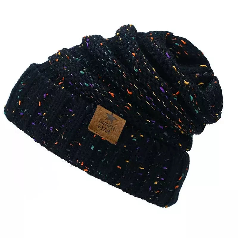 Super Star Knitted Flecked Beanie