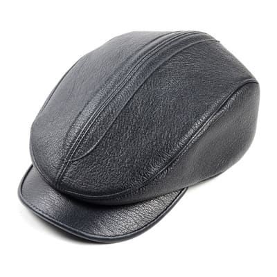 Sutton Genuine Leather Flat Cap