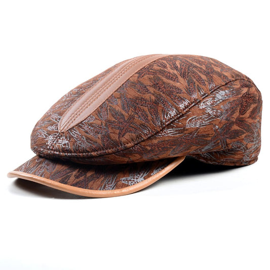 Sutton Genuine Leather Flat Cap