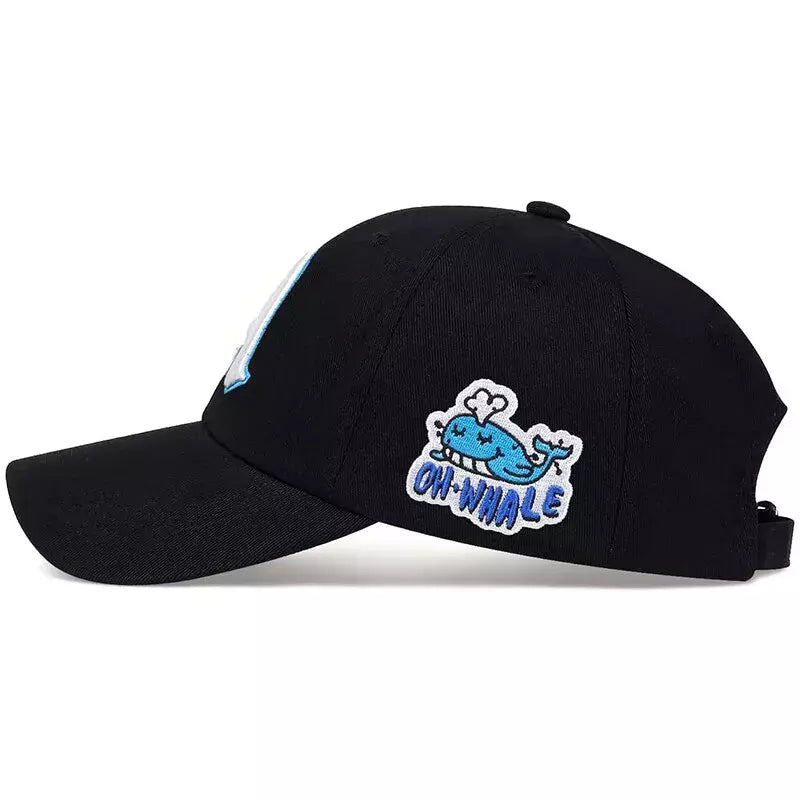 The A Whale Plain Baseball Cap