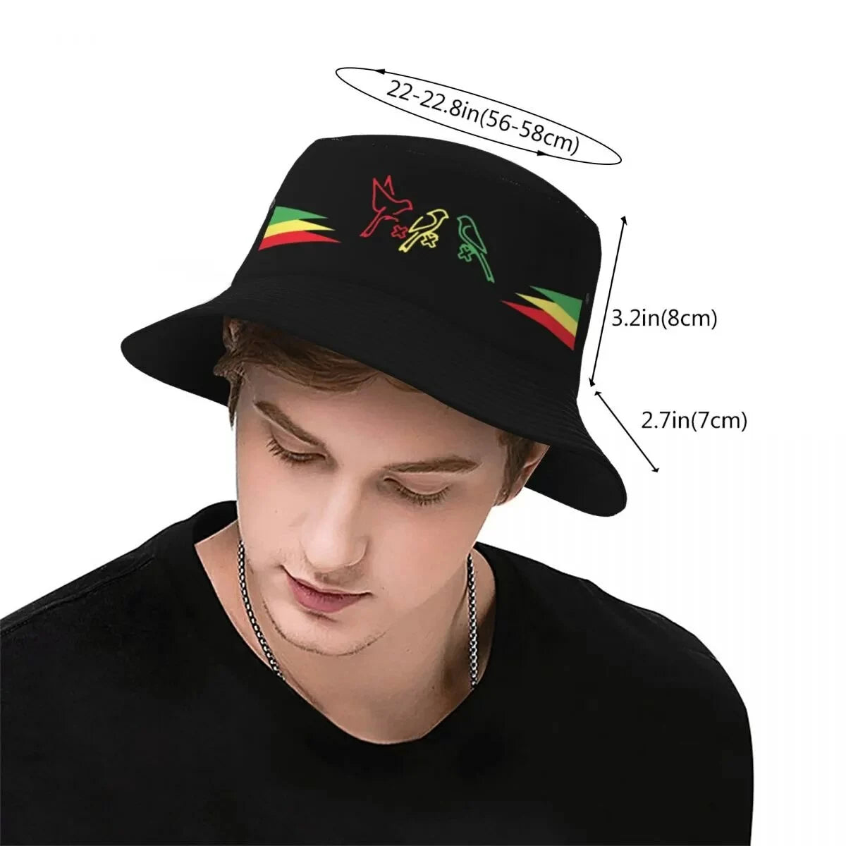 Three Little Birds Black Bucket Hat