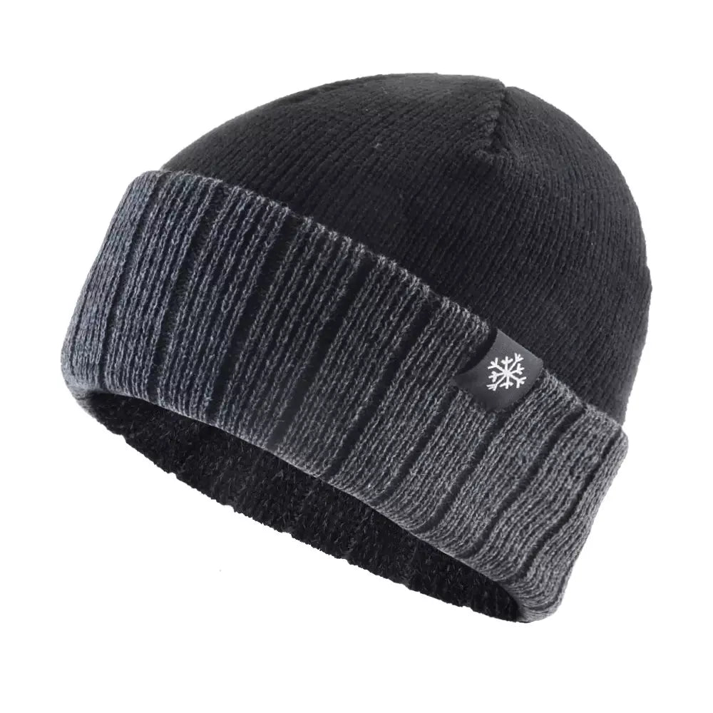 Winter Ice Striped Thick Beanie