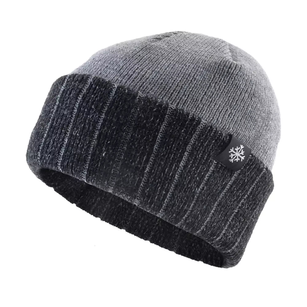 Winter Ice Striped Thick Beanie