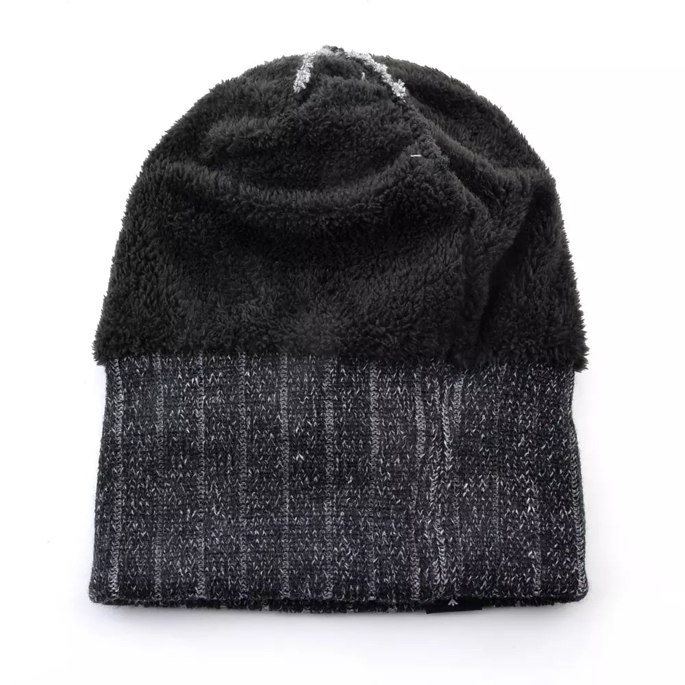 Winter Ice Striped Thick Beanie