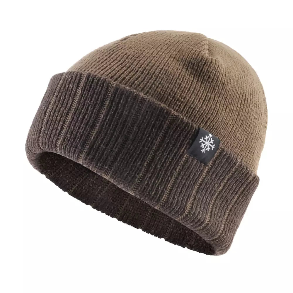 Winter Ice Striped Thick Beanie